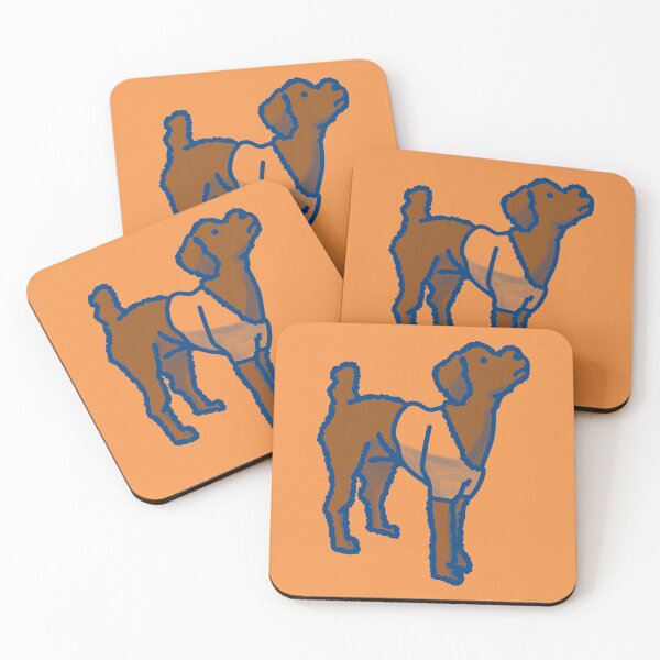 Item preview, Red brown Dog on tangerine designed and sold by Eastspacebubble.