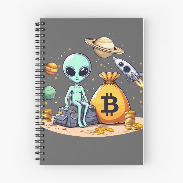 Item preview, Alien with Bitcoins designed and sold by CryptoFunMerch.