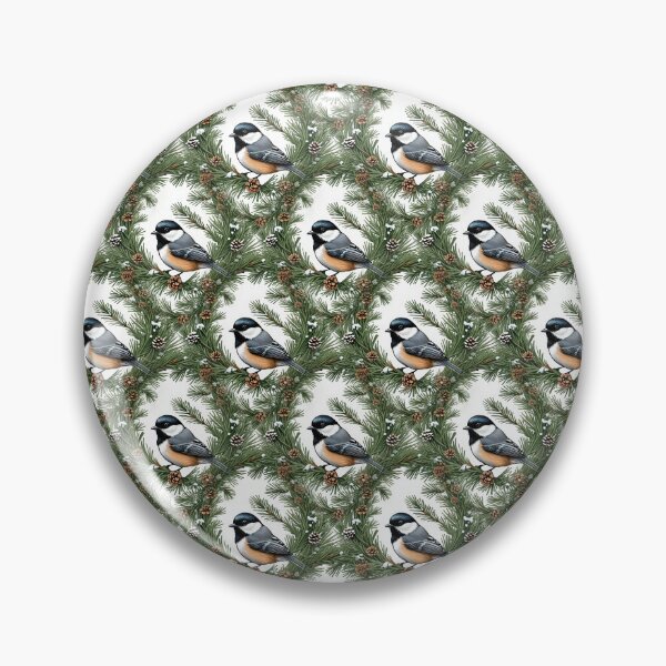 Item preview, Maine Black Capped Chickadee With Pine Pattern designed and sold by taiche.