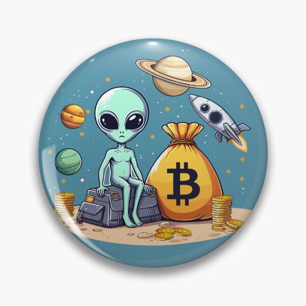 Item preview, Alien with Bitcoins designed and sold by CryptoFunMerch.