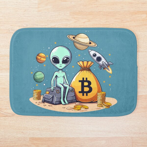 Item preview, Extraterrestre con Bitcoins designed and sold by CryptoFunMerch.