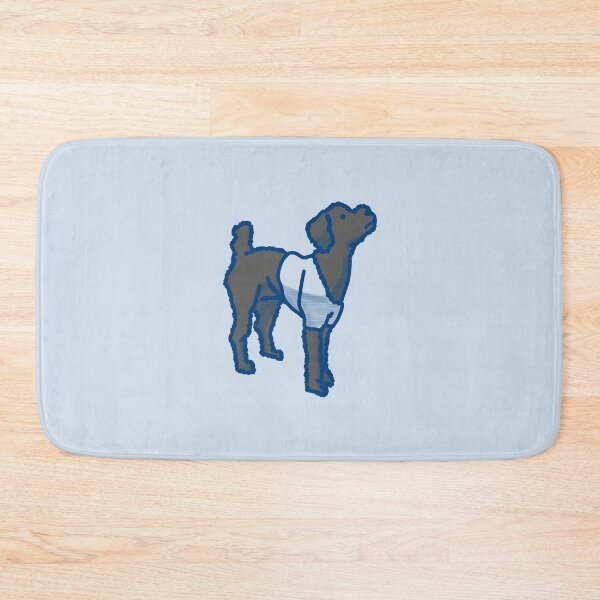 Item preview, Silver black Dog on on columbia blue designed and sold by Eastspacebubble.