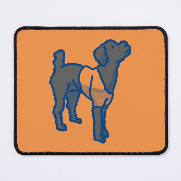 Item preview, Silver black Dog on tangerine designed and sold by Eastspacebubble.