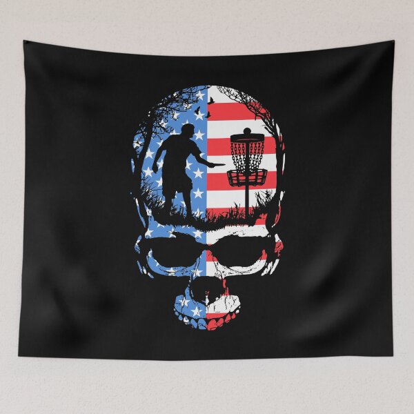 Item preview, 4th Of July Disc Golf Skull USA Flag Sunset Funny Halloween designed and sold by GrandeDuc.