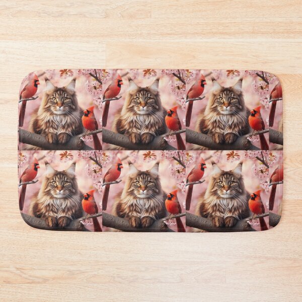 Item preview, Cherry blossom cat with cardinals designed and sold by Zelda50.