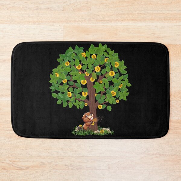Item preview, Tree of Bitcoin, is eaten by the beaver designed and sold by CryptoFunMerch.