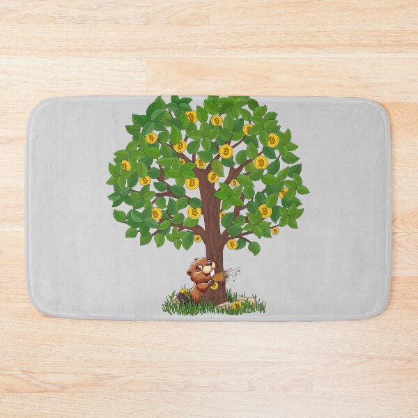 Item preview, Tree of Bitcoin, is eaten by the beaver designed and sold by CryptoFunMerch.
