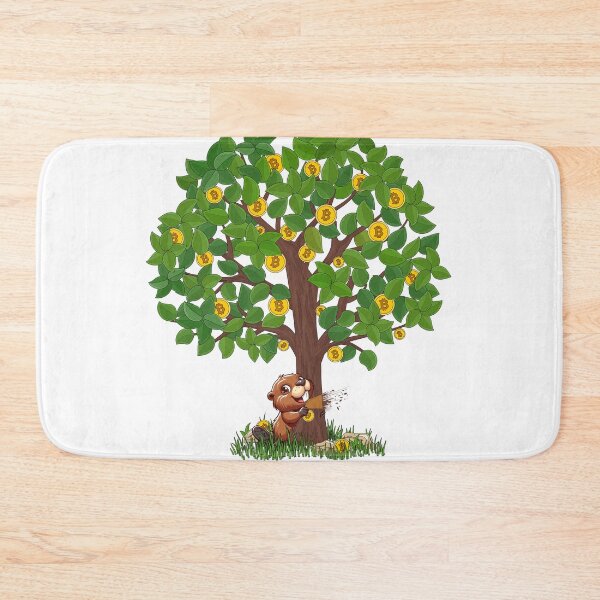 Item preview, Tree of Bitcoin, is eaten by the beaver designed and sold by CryptoFunMerch.