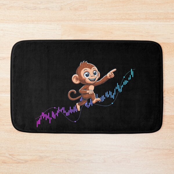 Item preview, a cute monkey marches up the chart designed and sold by CryptoFunMerch.