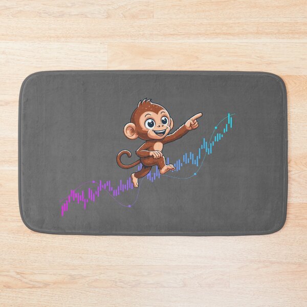 Item preview, a cute monkey marches up the chart designed and sold by CryptoFunMerch.