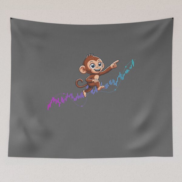 Item preview, a cute monkey marches up the chart designed and sold by CryptoFunMerch.
