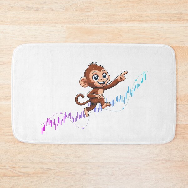 Item preview, a cute monkey marches up the chart designed and sold by CryptoFunMerch.