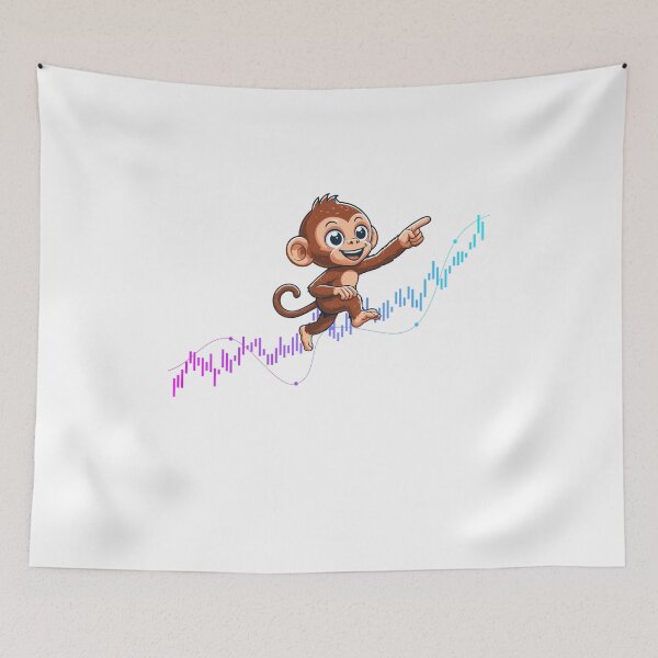 Item preview, a cute monkey marches up the chart designed and sold by CryptoFunMerch.