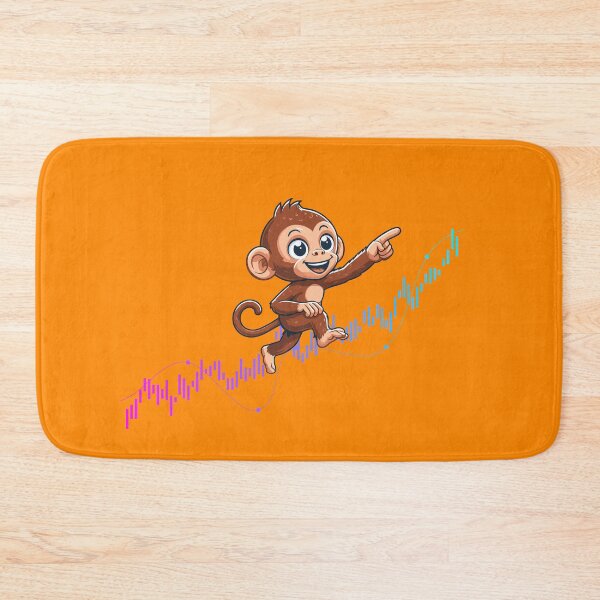 Item preview, a cute monkey marches up the chart designed and sold by CryptoFunMerch.