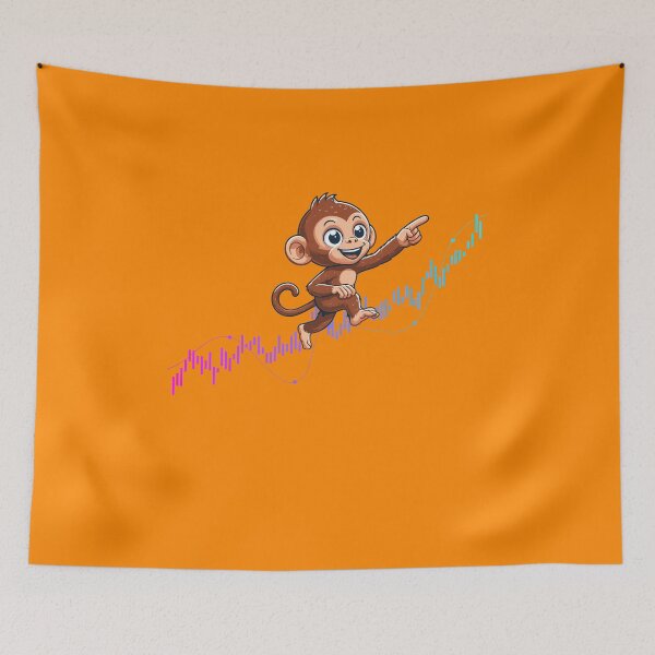 Item preview, a cute monkey marches up the chart designed and sold by CryptoFunMerch.