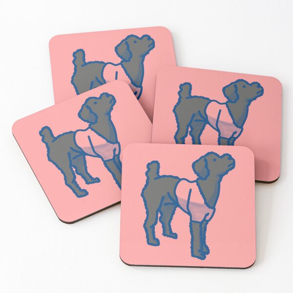 Item preview, Silver black Dog  on Pink designed and sold by Eastspacebubble.