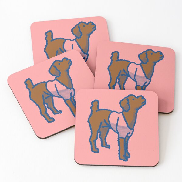 Item preview, Red brown Dog  on Pink designed and sold by Eastspacebubble.