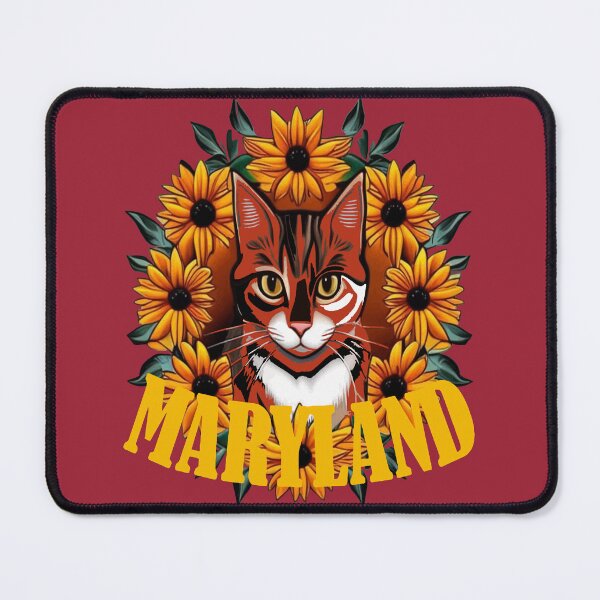 Item preview, For The Love Of Maryland Calico Cat With Black-eyed susan Flowers designed and sold by taiche.