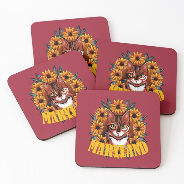 Item preview, For The Love Of Maryland Calico Cat With Black-eyed susan Flowers designed and sold by taiche.