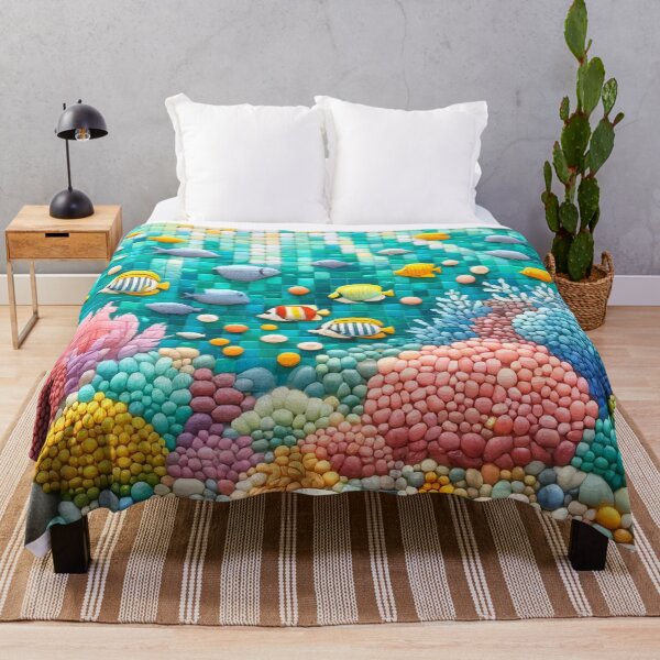 Item preview, Underwater Dreamscape - Vivid Coral Reef Mosaic designed and sold by FarBeyound.