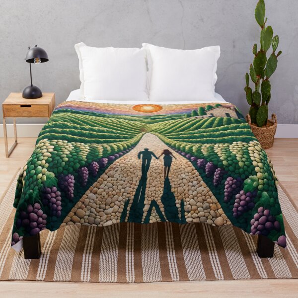 Item preview, Sunset Stroll in the Vineyards - Pastoral Mosaic Art designed and sold by FarBeyound.