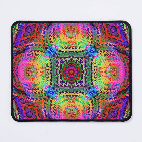 Item preview, symmetrical rainbow abstract wiggle pattern designed and sold by chambergambit.