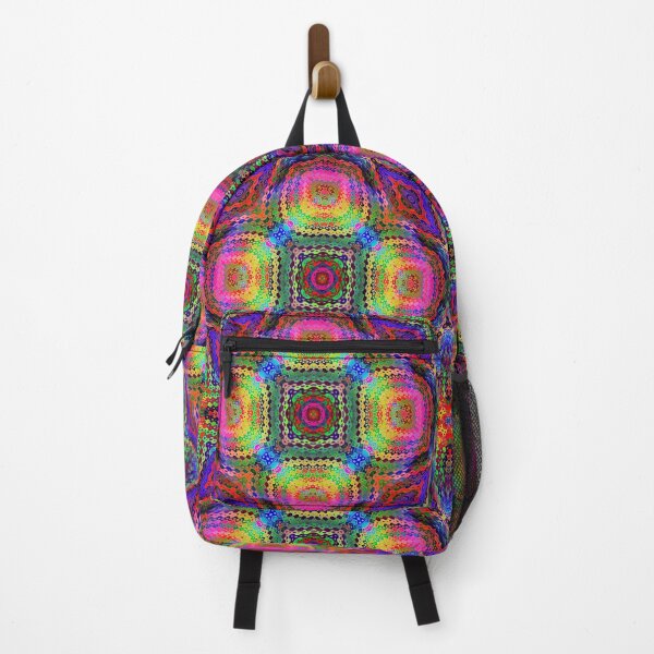 Item preview, symmetrical rainbow abstract wiggle pattern designed and sold by chambergambit.