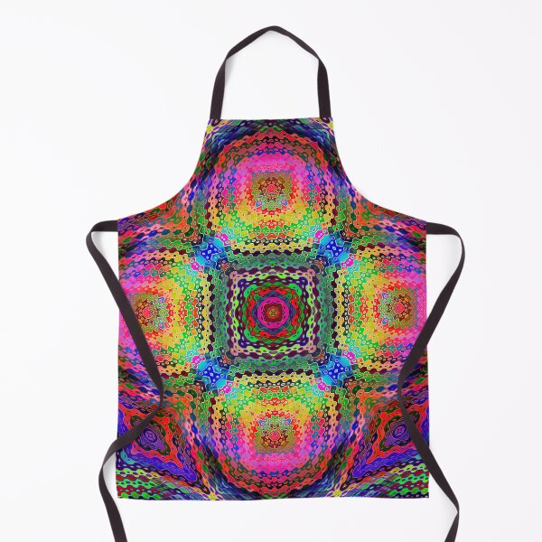 Item preview, symmetrical rainbow abstract wiggle pattern designed and sold by chambergambit.