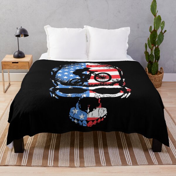 Item preview, 4th Of July Mountain Bike MTB Biking Cycling USA Flag Skull designed and sold by GrandeDuc.