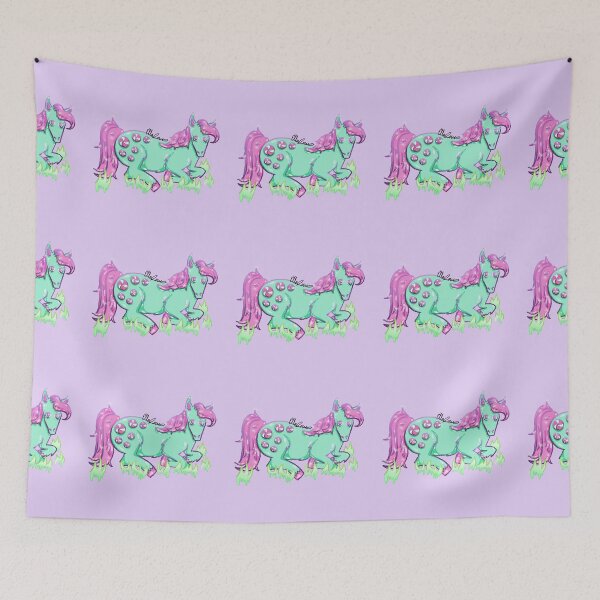 Item preview, Pretty Sparkle Minty Horse (Coloured Background) designed and sold by HedgieDoll.