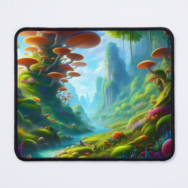 Item preview, Mystical Forest and Giant Mushrooms Wall Tapestry - Enchanted Nature designed and sold by PandaTShirtShop.