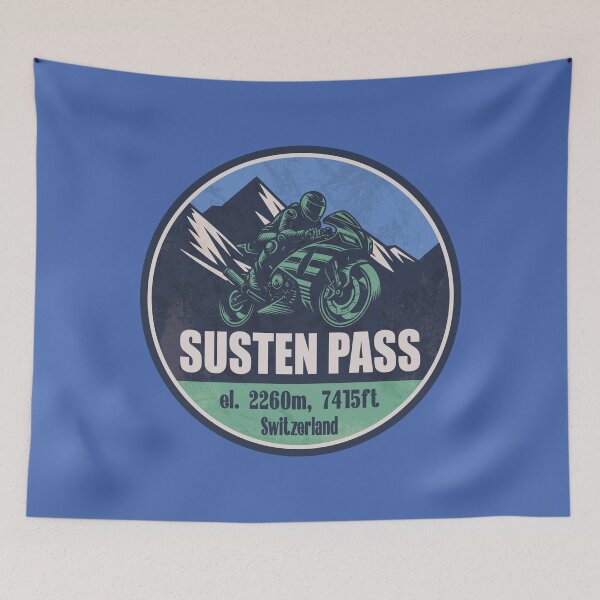 Item preview, Susten Pass Switzerland Motorcycling Mountain Design designed and sold by CynthiaGraphics.