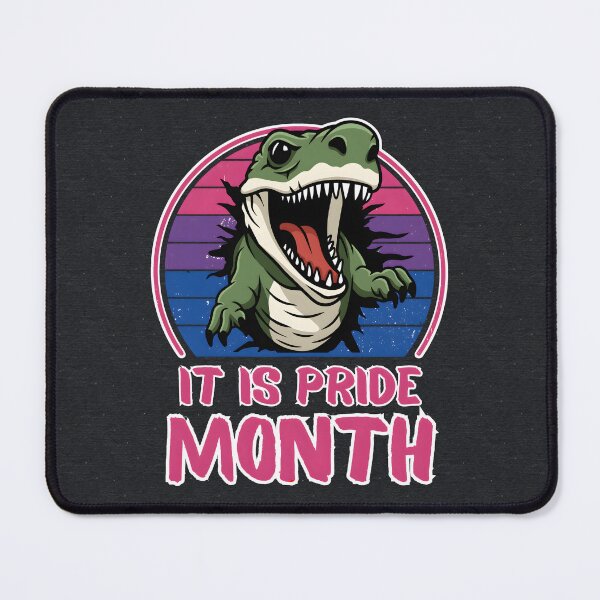 Item preview, It Is Pride Month, Dinosaur on Bisexual Flag Colors Retro Sunset designed and sold by Savchuk-Vova.