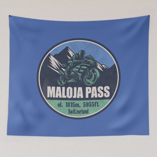 Item preview, Maloja Pass Switzerland Motorcycling Mountain Design designed and sold by CynthiaGraphics.