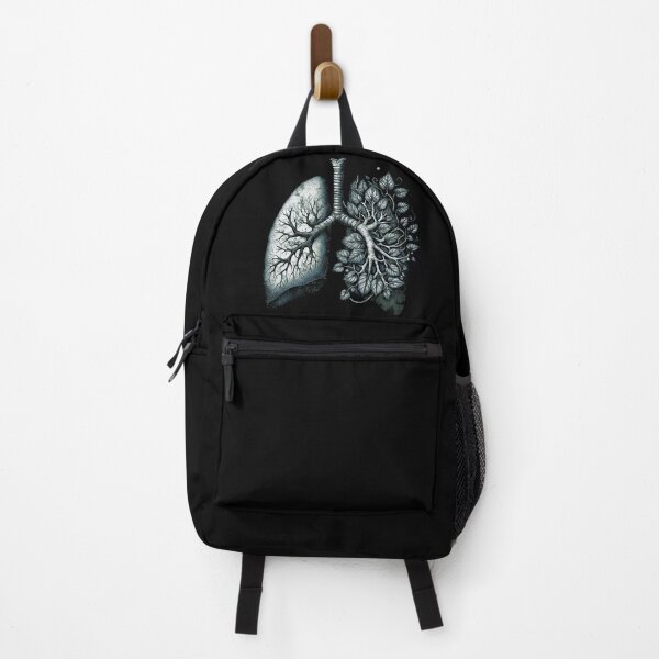 Item preview, lungs with climbing plant and branches, blue and green, cancer awareness, bloom floral, anatomy, watercolor designed and sold by Collagedream.