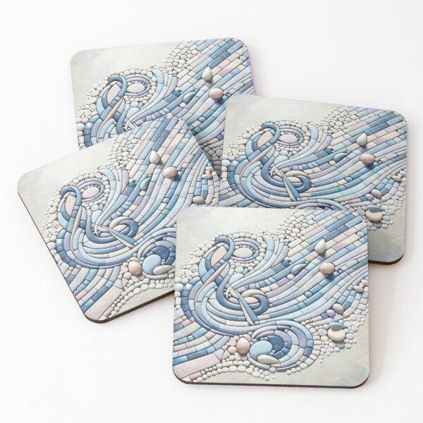 Item preview, Harmonious Streams - Cool Tones Stone Mosaic designed and sold by FarBeyound.