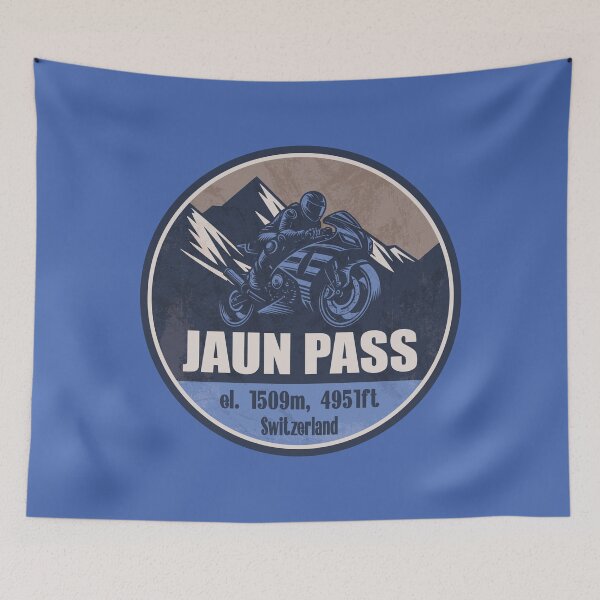 Item preview, Jaun Pass Switzerland Motorcycling Mountain Design designed and sold by CynthiaGraphics.