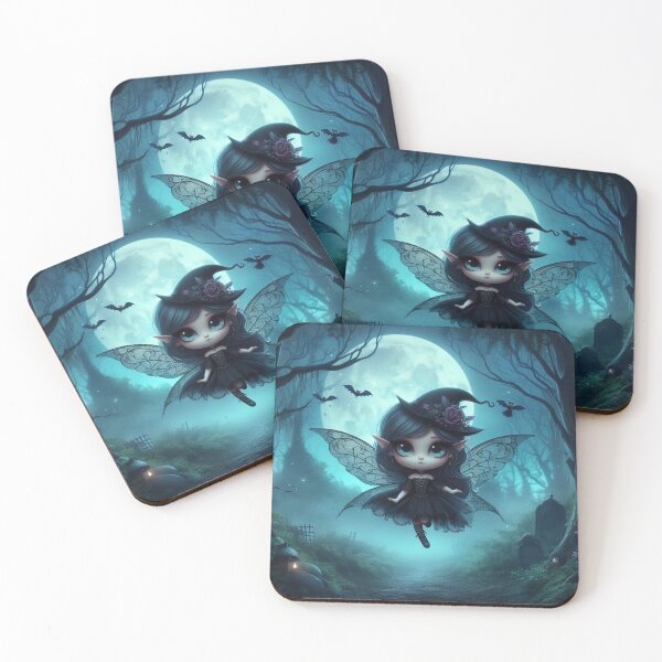 Item preview, a cute gothic fairy flying through spooky forest on a misty night 2 designed and sold by NightmareDream.