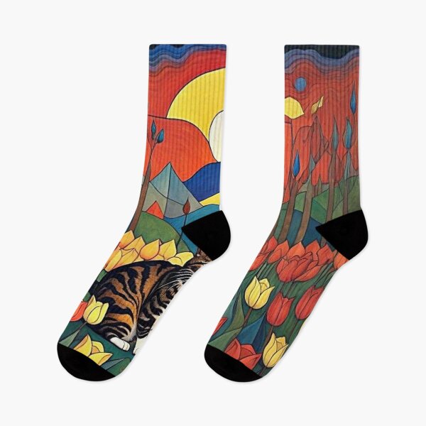 Item preview, Cat among the Tulips designed and sold by George Hutton Hunter.