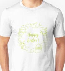 Easter cake, willow, lily,candle,dove,basket,eggs. Unisex T-Shirt