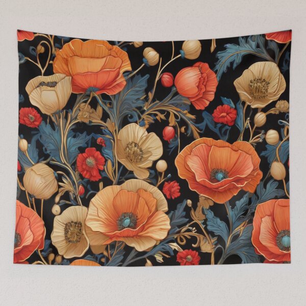 Item preview, Bright Poppy field designed and sold by Flowersonstuff.