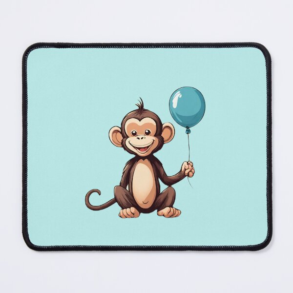 Item preview, Happy monkey with blue balloon designed and sold by Megan-creates.