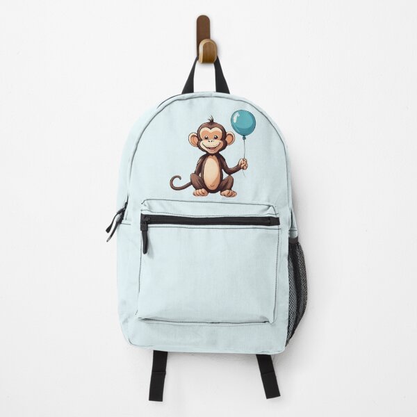 Item preview, Happy monkey with blue balloon designed and sold by Megan-creates.