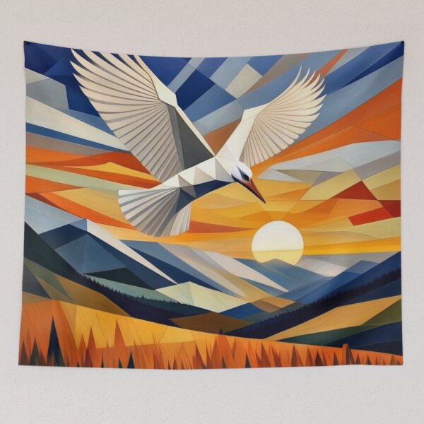 Item preview, White bird over meadow designed and sold by George Hutton Hunter.