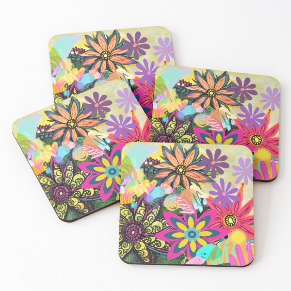 Item preview, Colourful Abstract Flowers designed and sold by CreativeCanvas8.