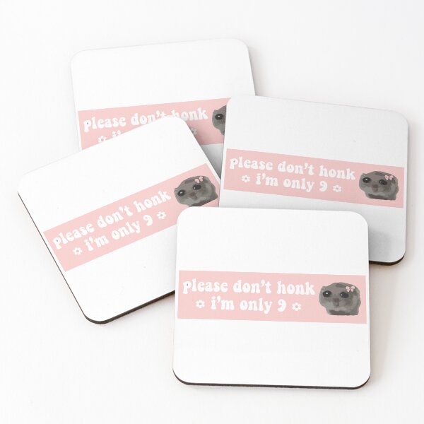 Item preview, Please Don't Honk I'm Only 9 sad hamster bumper designed and sold by fanky-bumper.