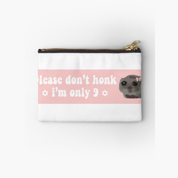 Item preview, Please Don't Honk I'm Only 9 sad hamster bumper designed and sold by fanky-bumper.