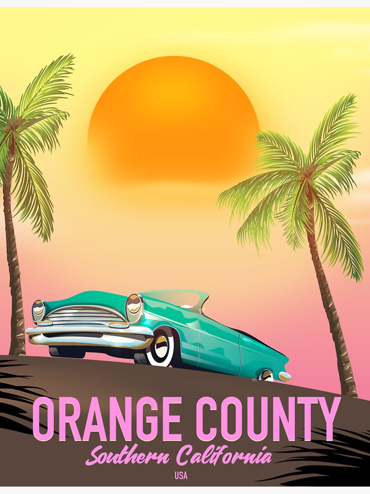 "orange county California USA" Sticker by vectorwebstore Redbubble