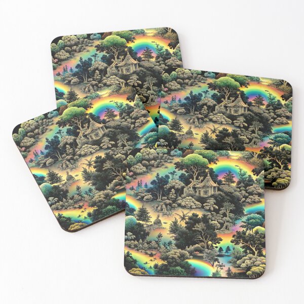 Item preview, Black and Rainbow Toile de Jouy designed and sold by bearslover.