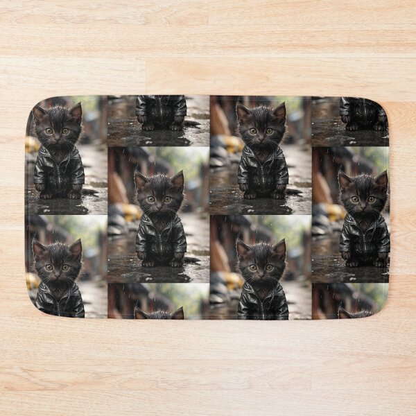 Item preview, Cute black cat at rain designed and sold by Marginalia Workshop.